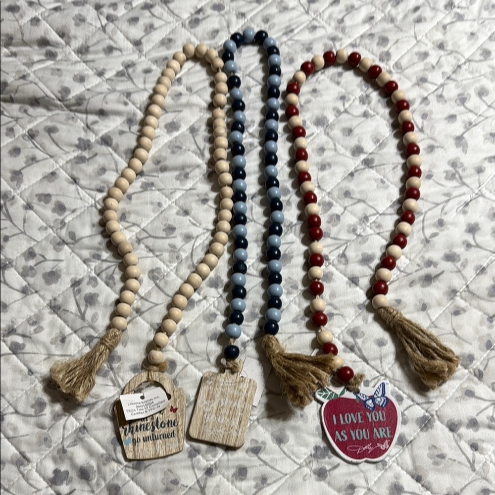 New set/3 Dolly Decorative Beaded Garland Set with Tassels